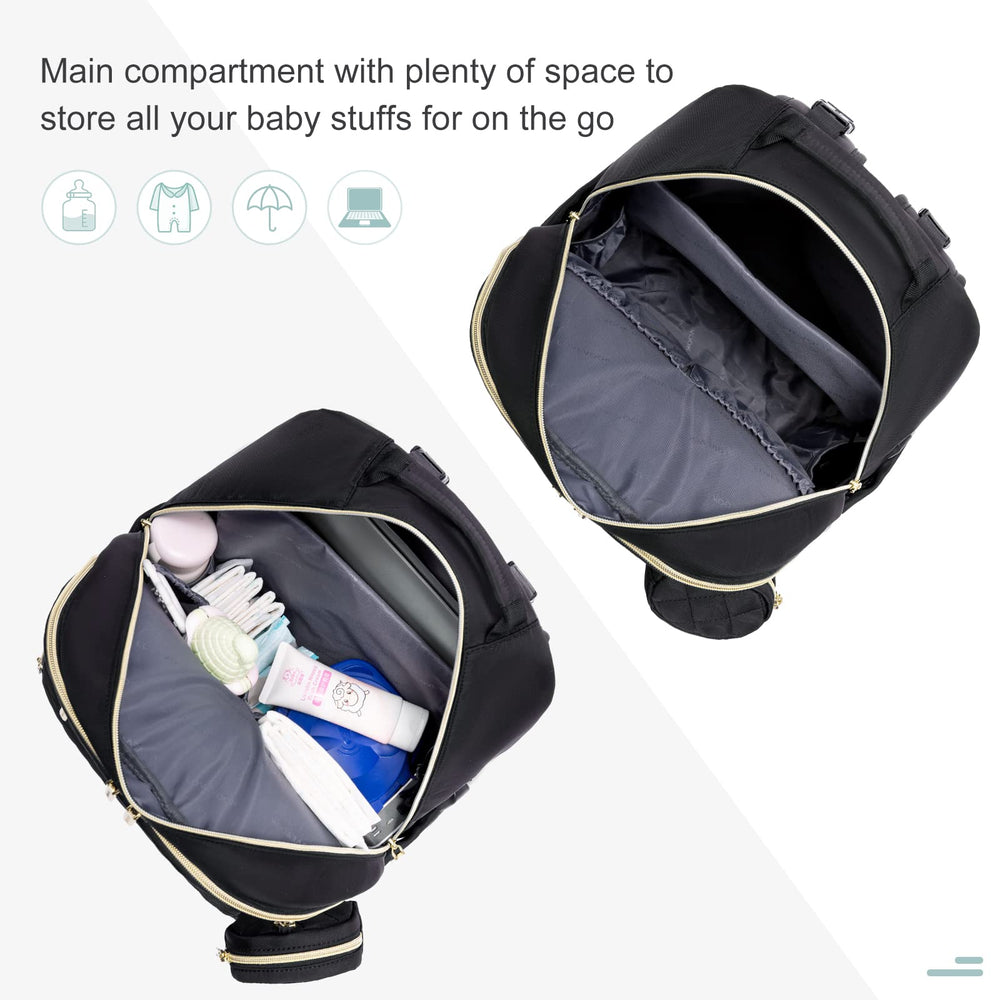 LOVEVOOK diaper bag provides 18 pockets to keep gear tidy and accessible