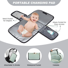 LOVEVOOK mint green diaper bag backpack side pockets provide easy reach for wipes and bottles.