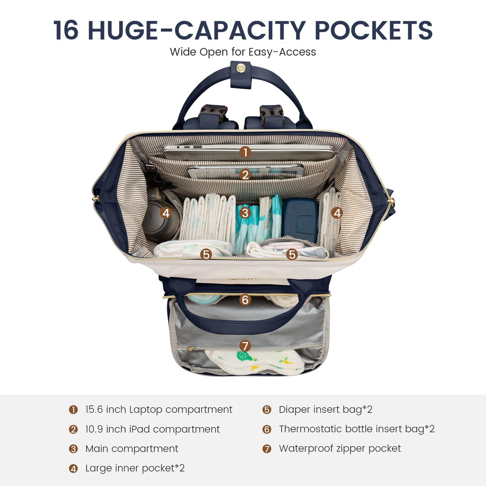 LOVEVOOK diaper bag backpack side view shows ergonomic carry and easy access.