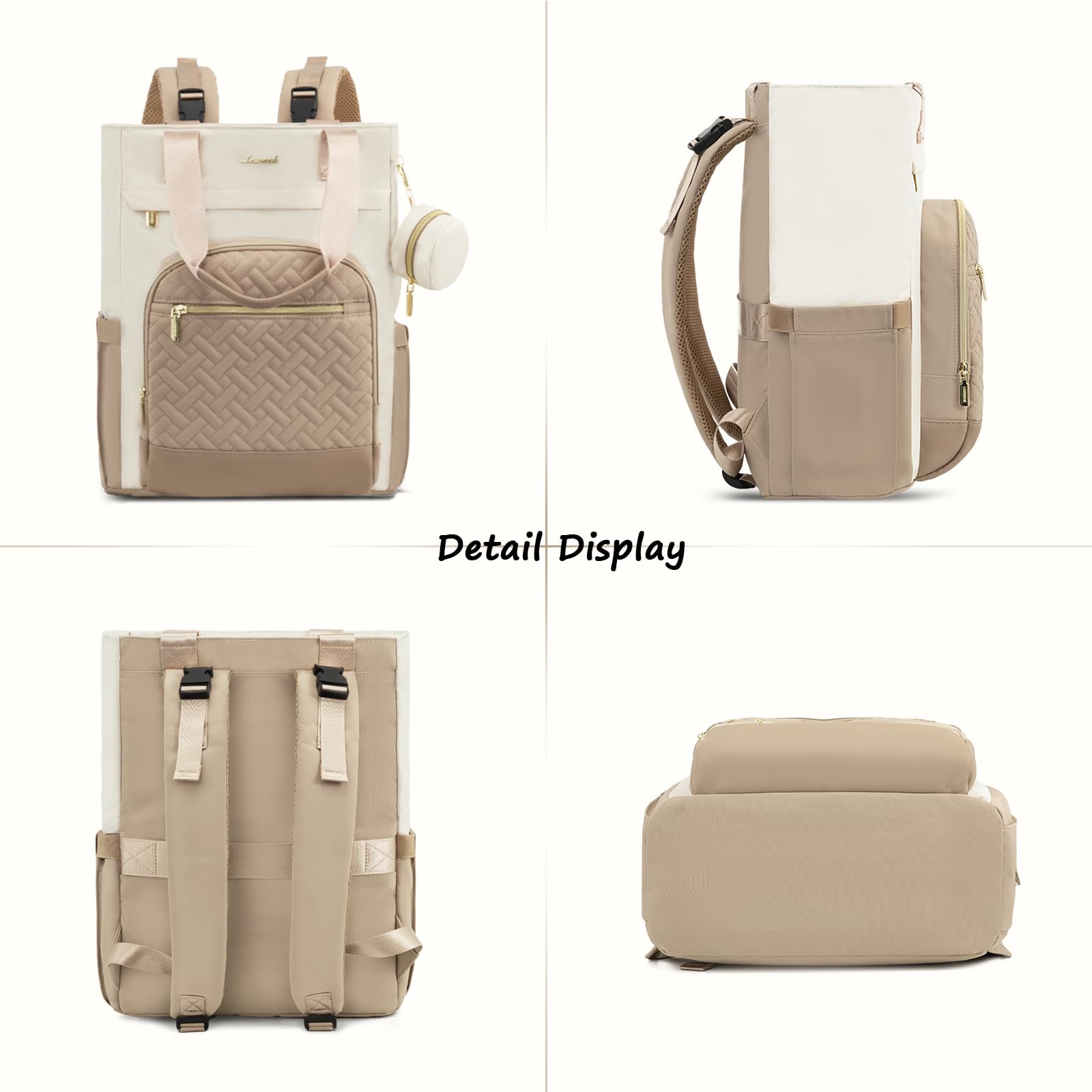 LOVEVOOK diaper bag backpack cushioned straps and back pad provide comfortable wear