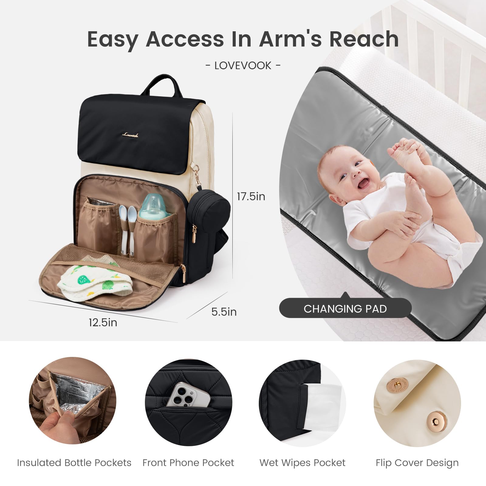 LOVEVOOK stroller straps for hands-free parenting during outings.