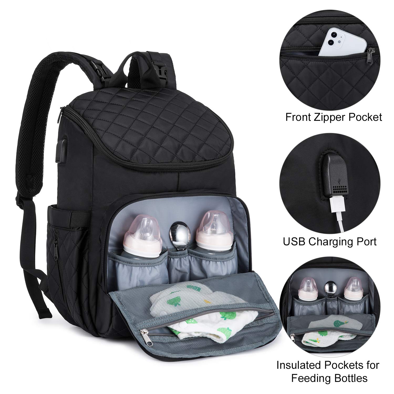 LOVEVOOK diaper bag backpack waterproof material protects contents in wet weather