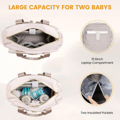 LOVEVOOK diaper bag changing pad provides a clean cushioned surface during diaper changes