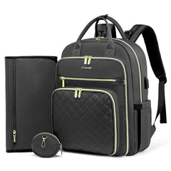 LOVEVOOK diaper bag front view with quick-access pockets for essentials