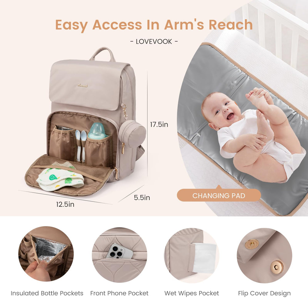 LOVEVOOK diaper bag luggage-fix system compatible with cabin luggage.