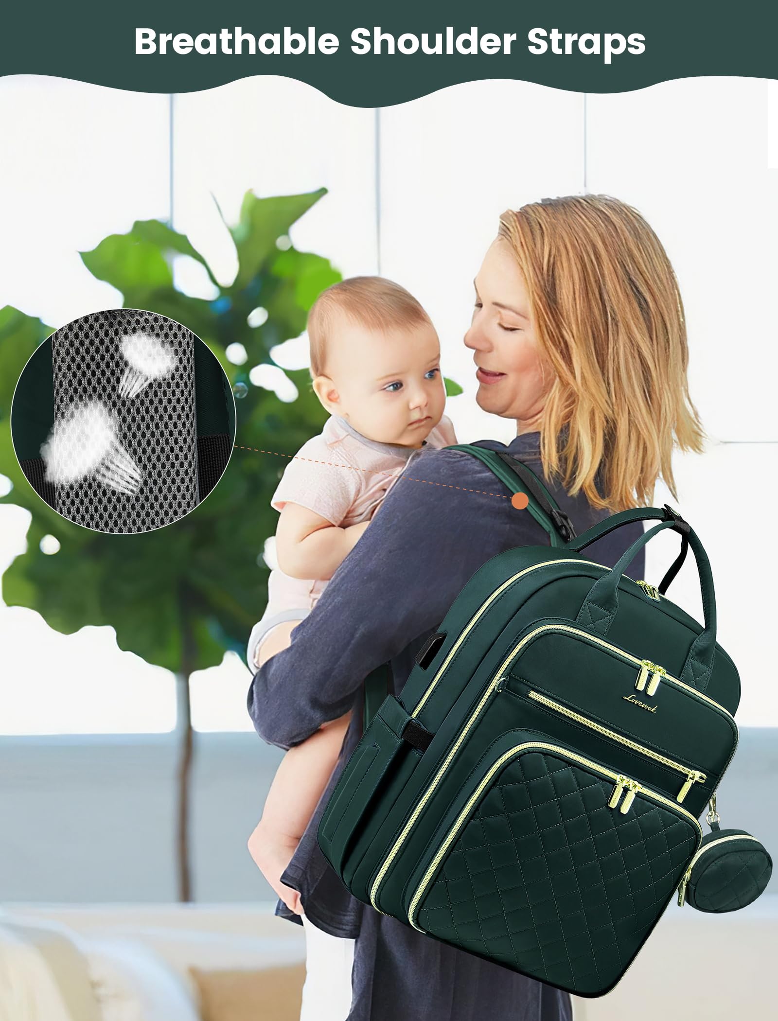 LOVEVOOK luggage strap allows hands-free travel by attaching to luggage handles.