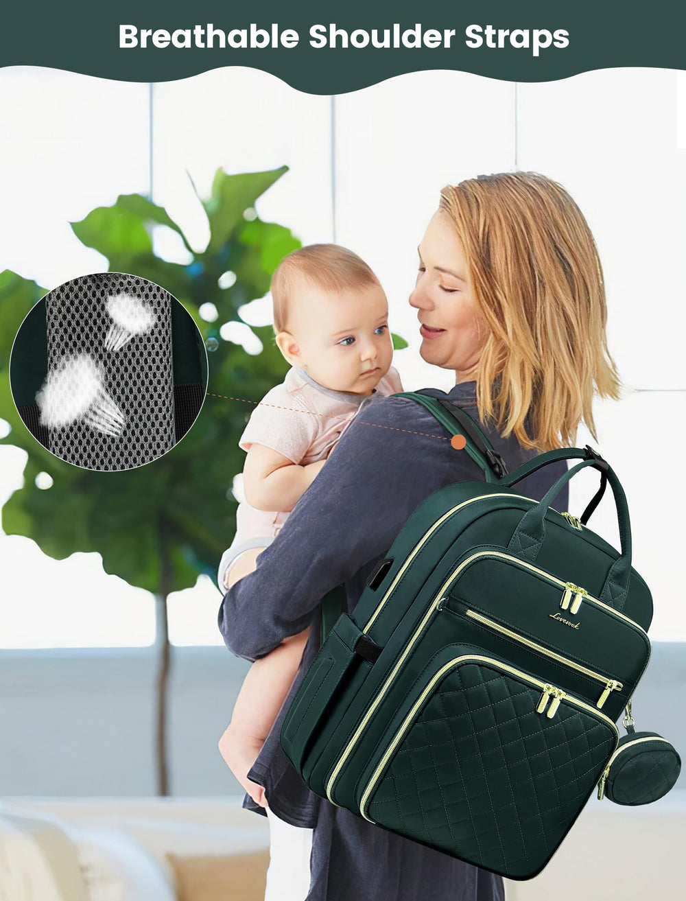 LOVEVOOK luggage strap allows hands-free travel by attaching to luggage handles.
