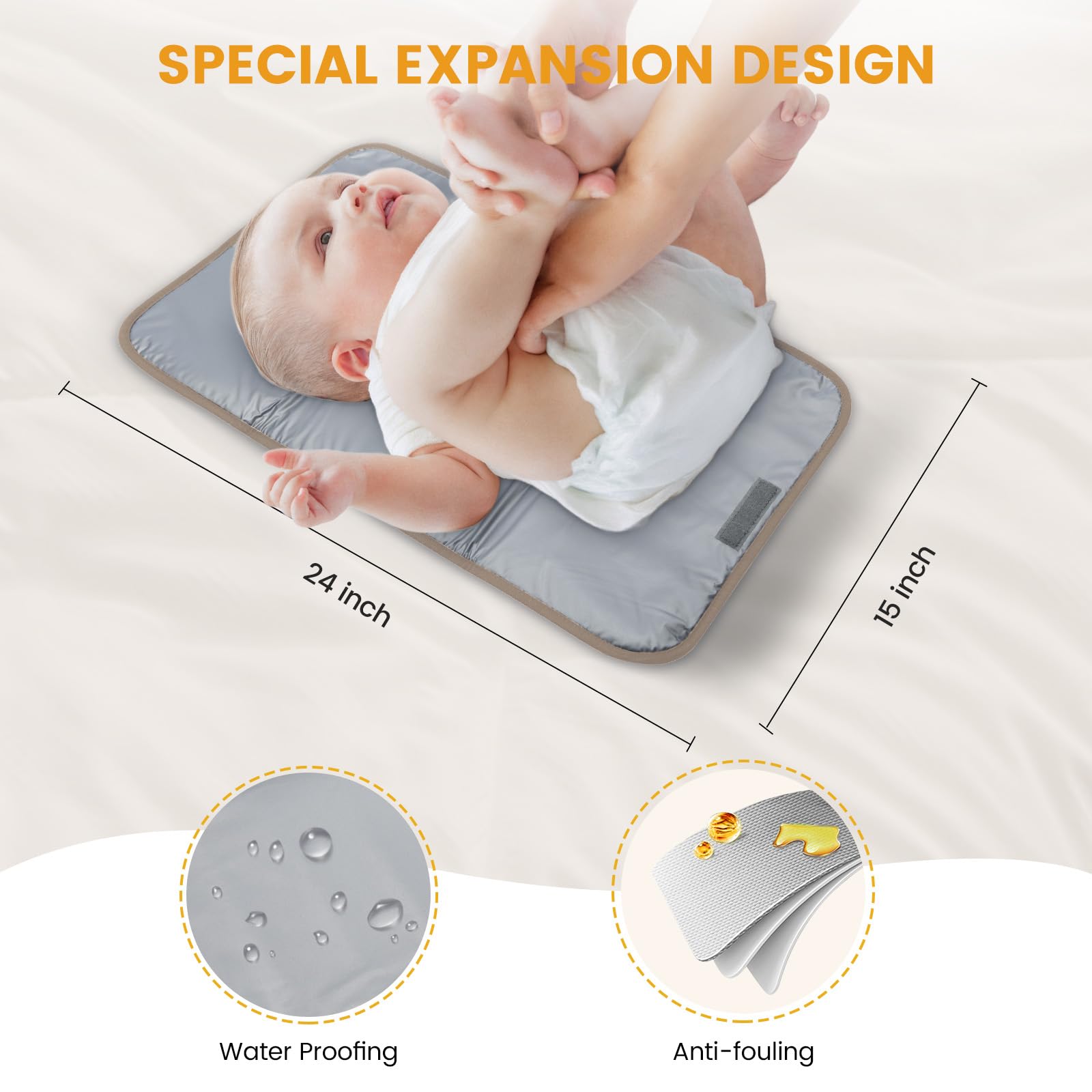 LOVEVOOK diaper bag stroller strap helps attach to a stroller for hands free travel