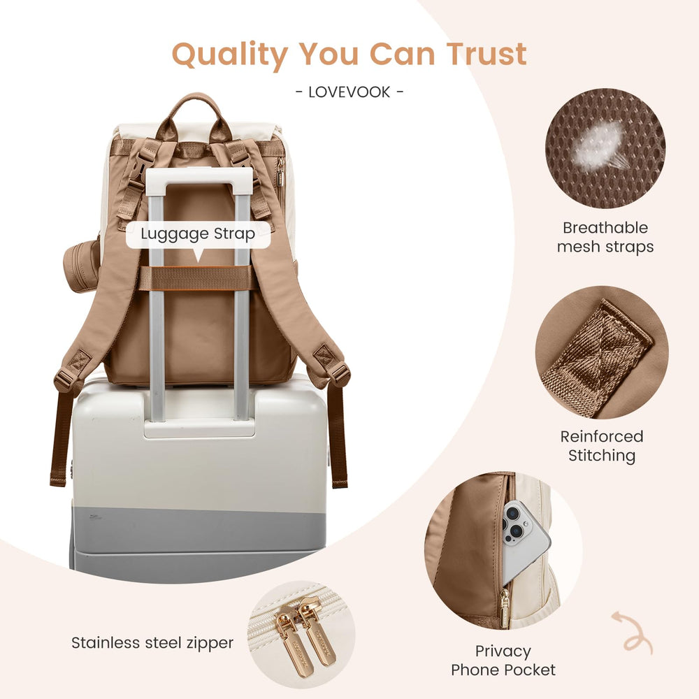 LOVEVOOK diaper bag stroller straps illustrate easy hands-free transport during errands.