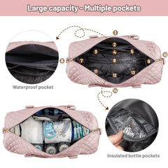 LOVEVOOK diaper bag tote front-pocket close-up highlighting quick storage.