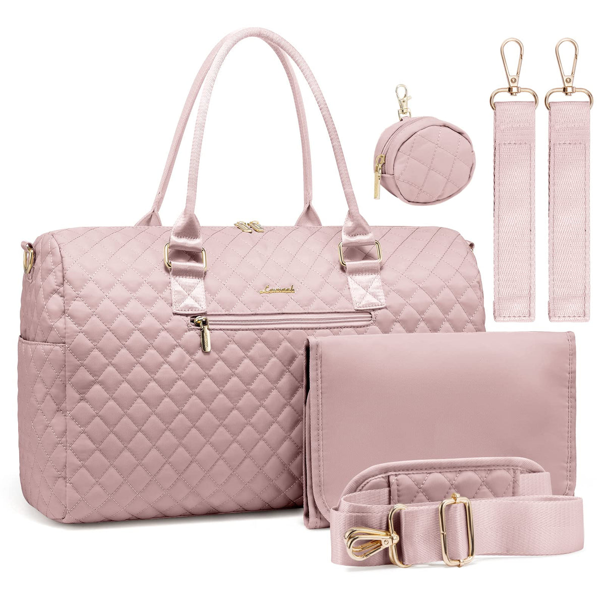 LOVEVOOK diaper bag tote front pocket keeps essentials at hand during outings.
