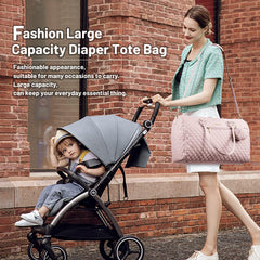 LOVEVOOK diaper bag tote interior pockets organize bottles, wipes, and diapers.