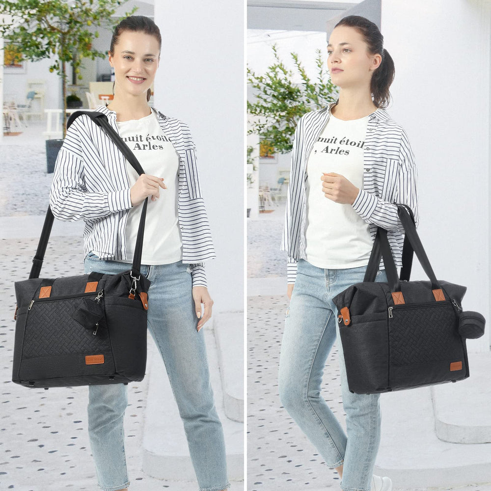 LOVEVOOK diaper bag tote luggage sleeve for easy travel with luggage handles.