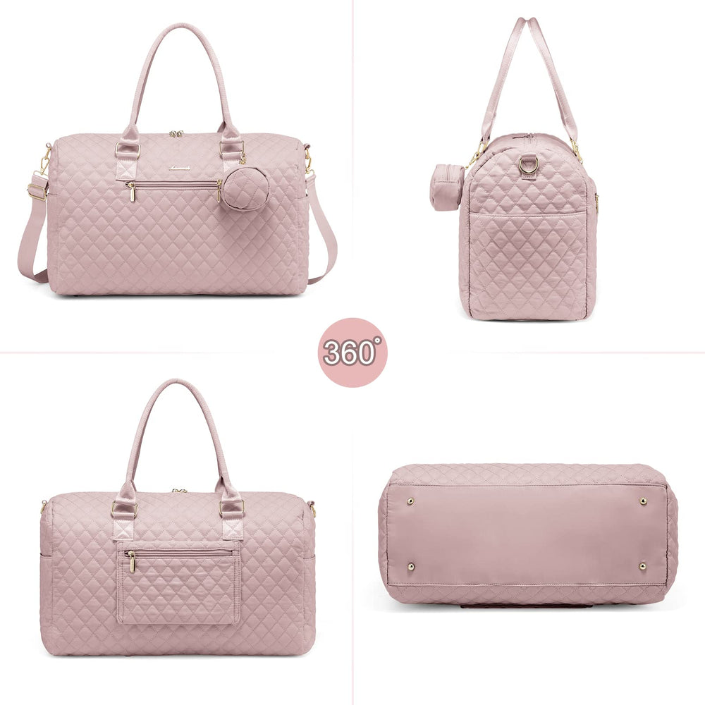 LOVEVOOK diaper bag tote pink color design for hospital and travel.