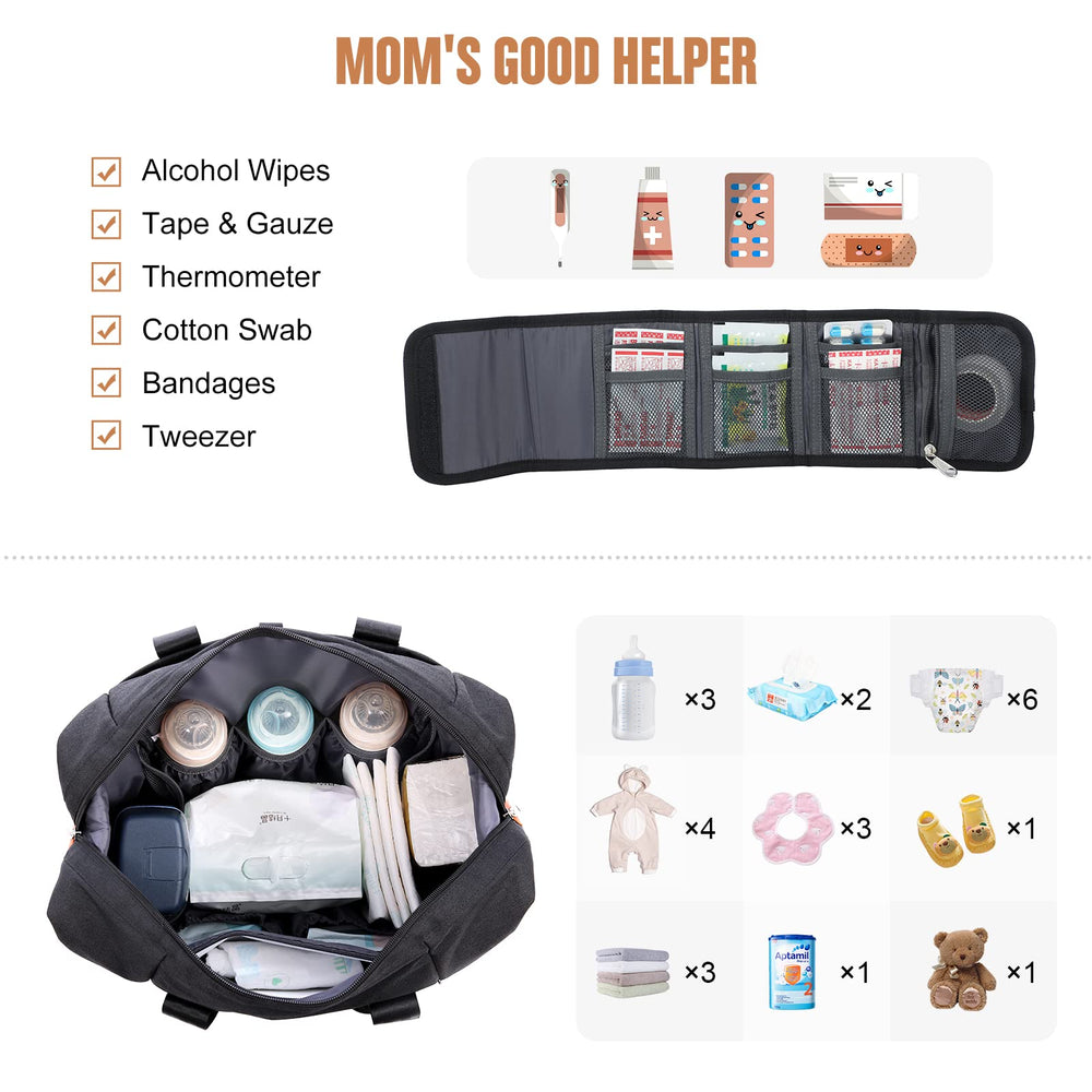 LOVEVOOK diaper bag tote waterproof pocket protects wet items during outings.