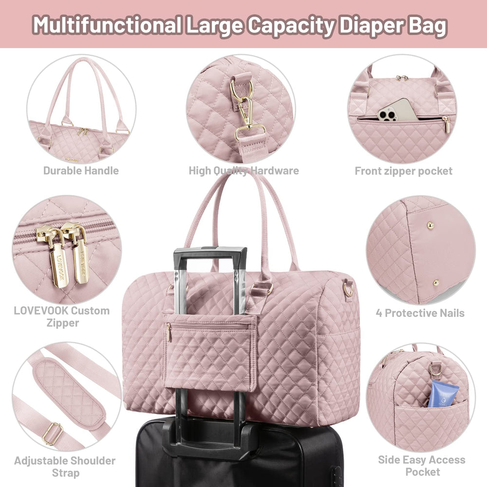 LOVEVOOK diaper bag tote wide-open main compartment for easy access.