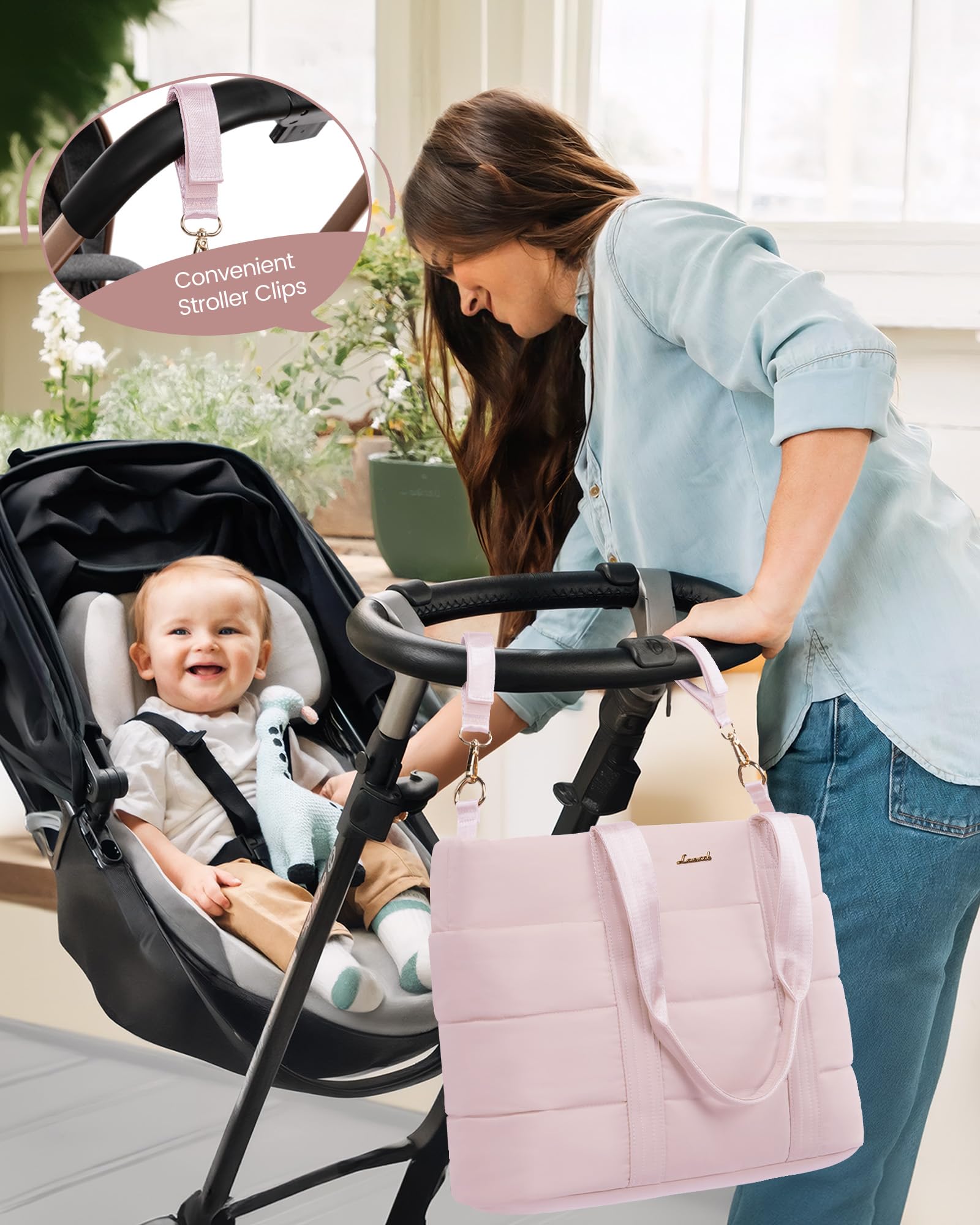 LOVEVOOK stroller hook frees hands and simplifies errands.