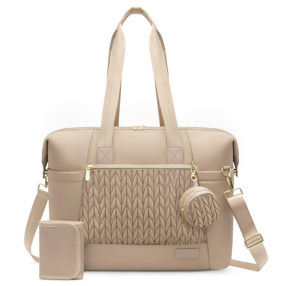 LOVEVOOK large diaper tote khaki open main compartment keeps essentials organized for quick access.