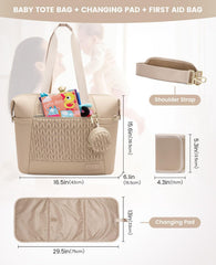 LOVEVOOK large diaper tote khaki waterproof pocket protects wipes or spare clothes from moisture.