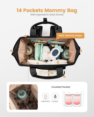 LOVEVOOK mini baby bag with 14-pocket organization keeps gear neatly arranged.