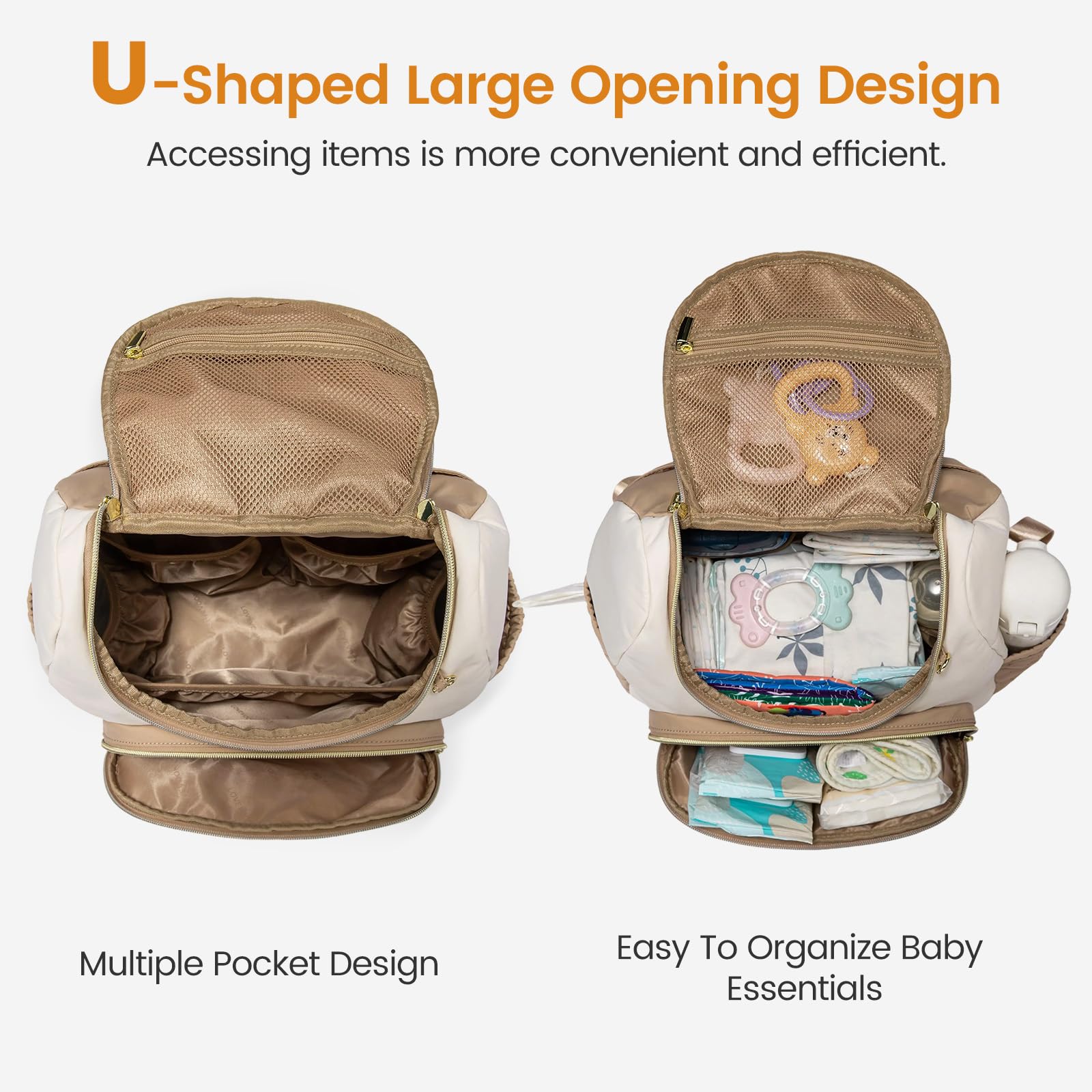 LOVEVOOK mini diaper bag backpack interior pockets keep items organized