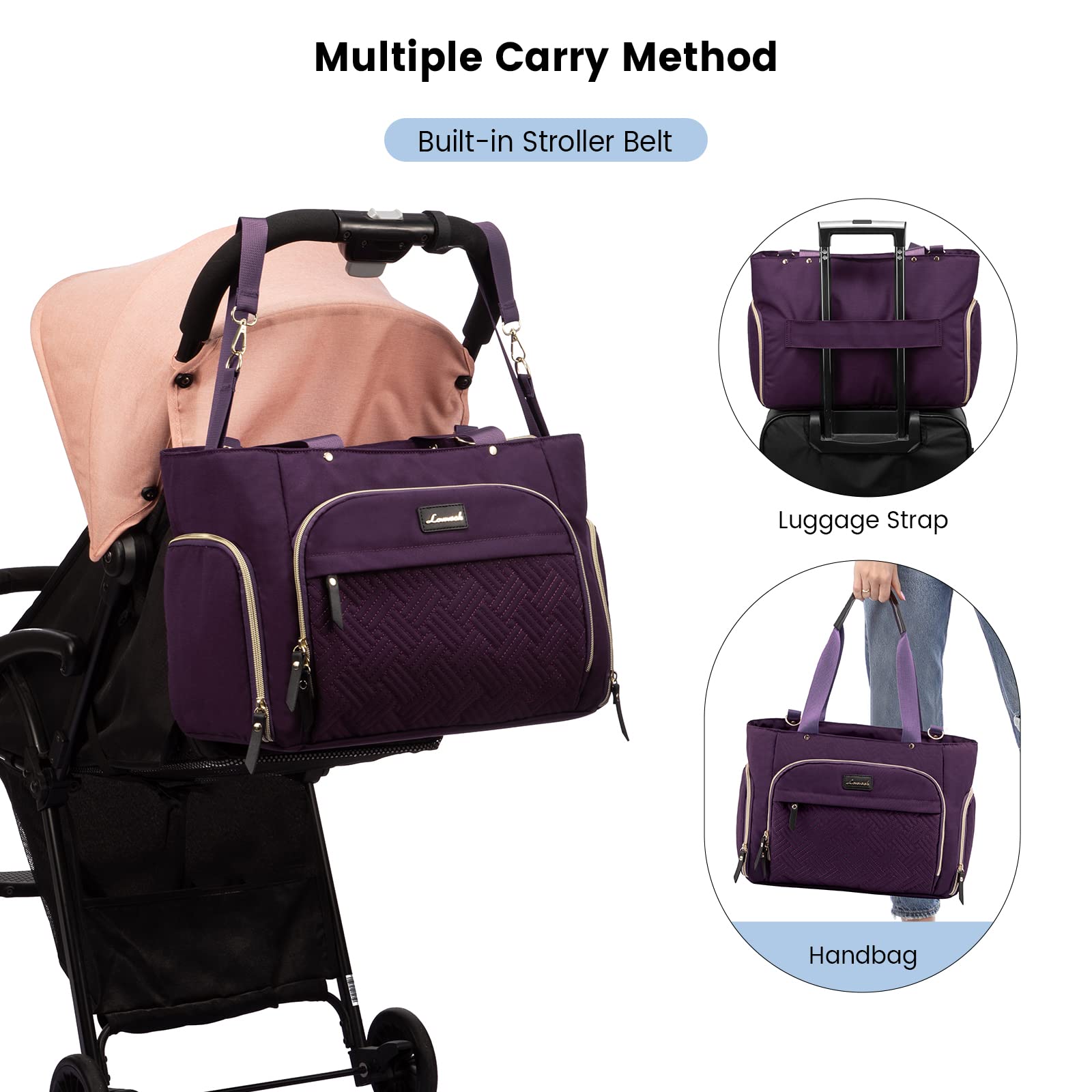LOVEVOOK stroller attachment hooks simplify hands-free strolling.
