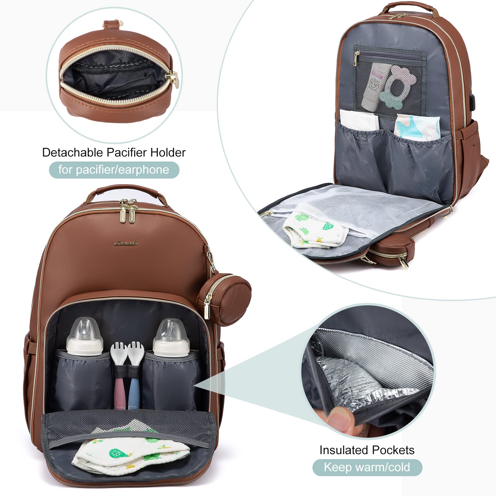 LOVEVOOK stroller buckle and anti-theft pocket for secure travel.