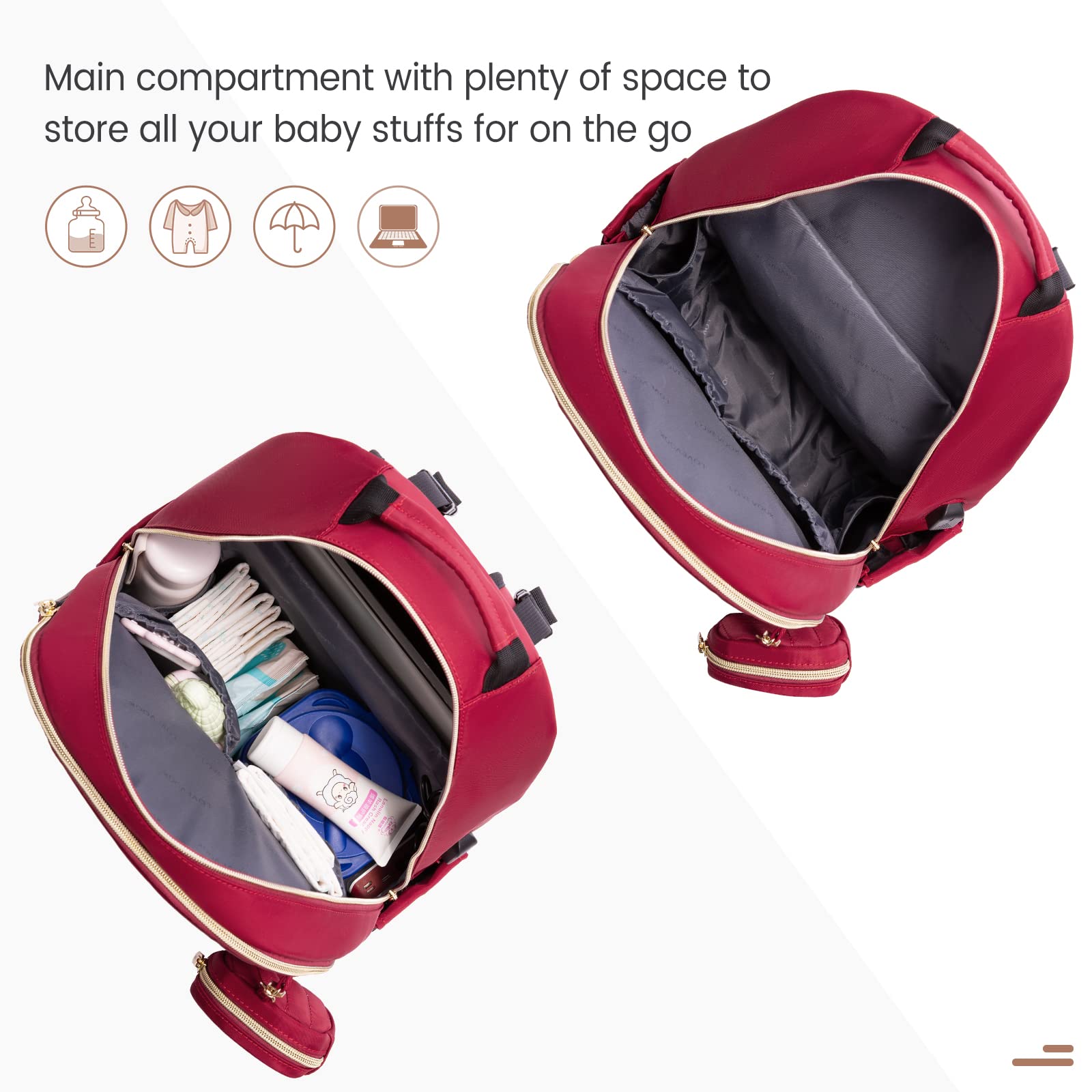 LOVEVOOK stroller-buckle provides hands-free attachment during walks.