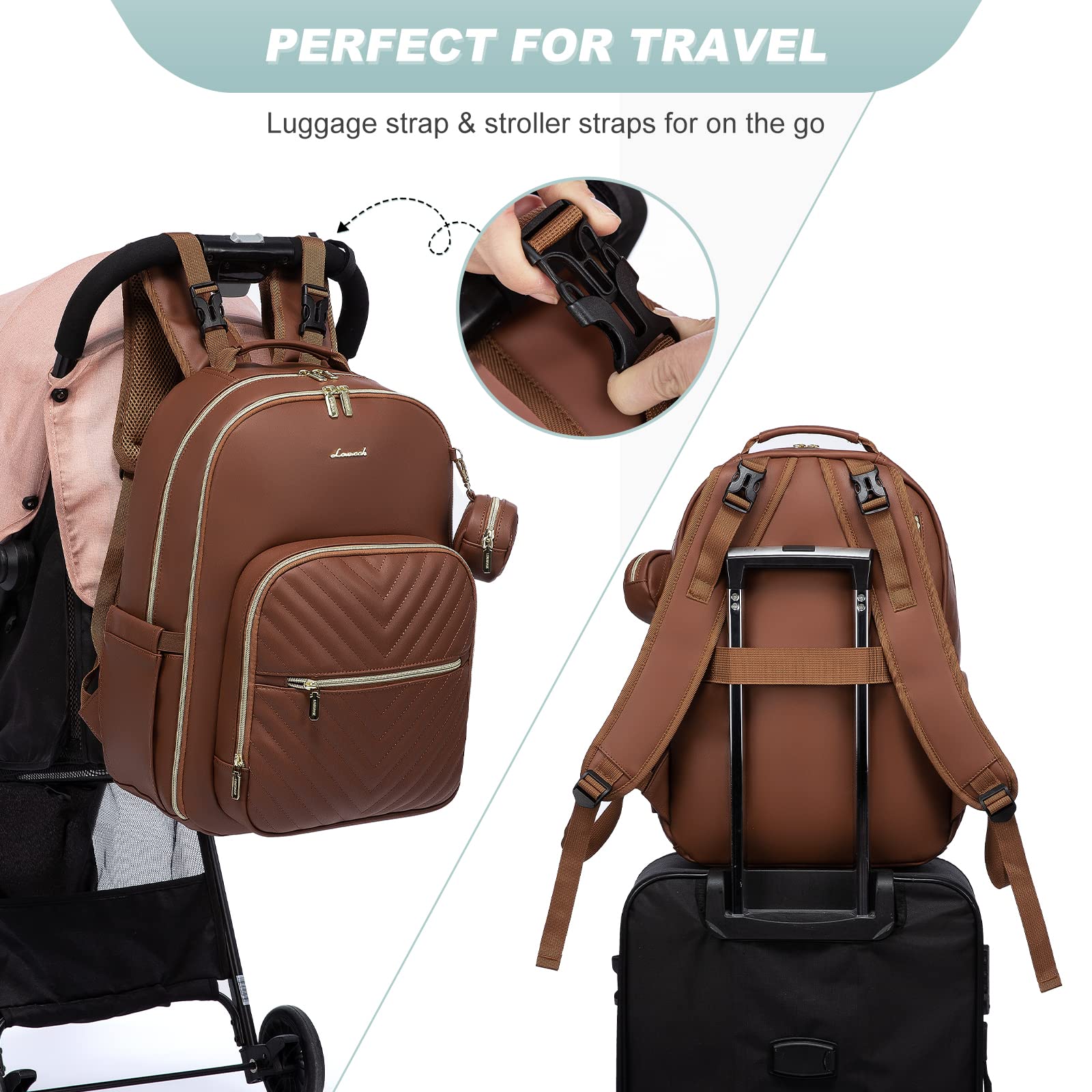 LOVEVOOK backpack with waterproof dirty clothes pocket for easy cleanup.