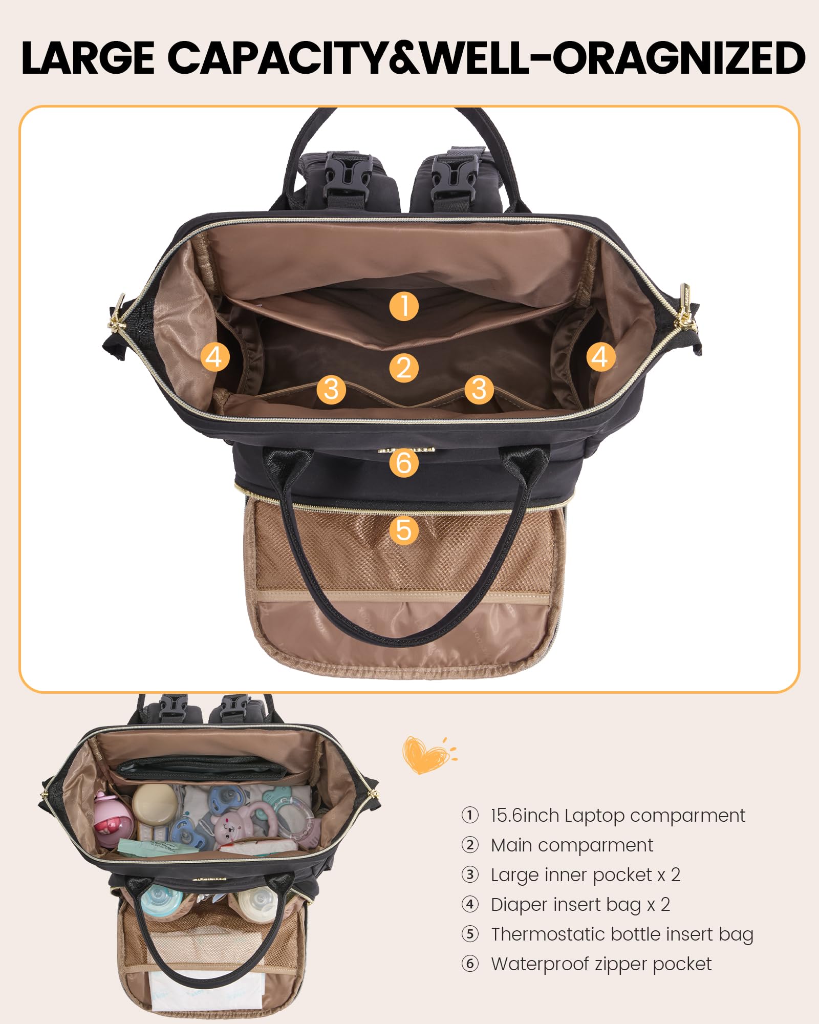 LOVEVOOK waterproof durable polyester resists spills and wipes clean