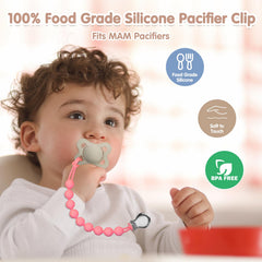 Loviomad pacifier clip in baby boy colors highlights visual appeal for babies