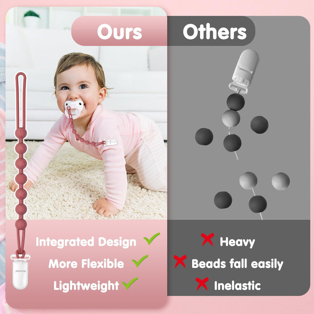 Loviomad pacifier clip universal compatibility fits brands like MAM and BIBS.