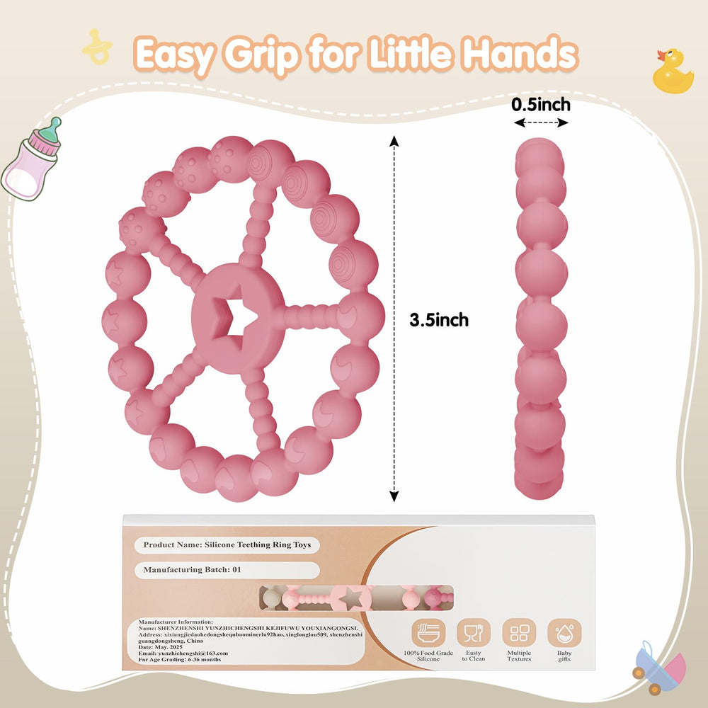 Loviomad teether in bath-time setting for safe mouthing and cleanup
