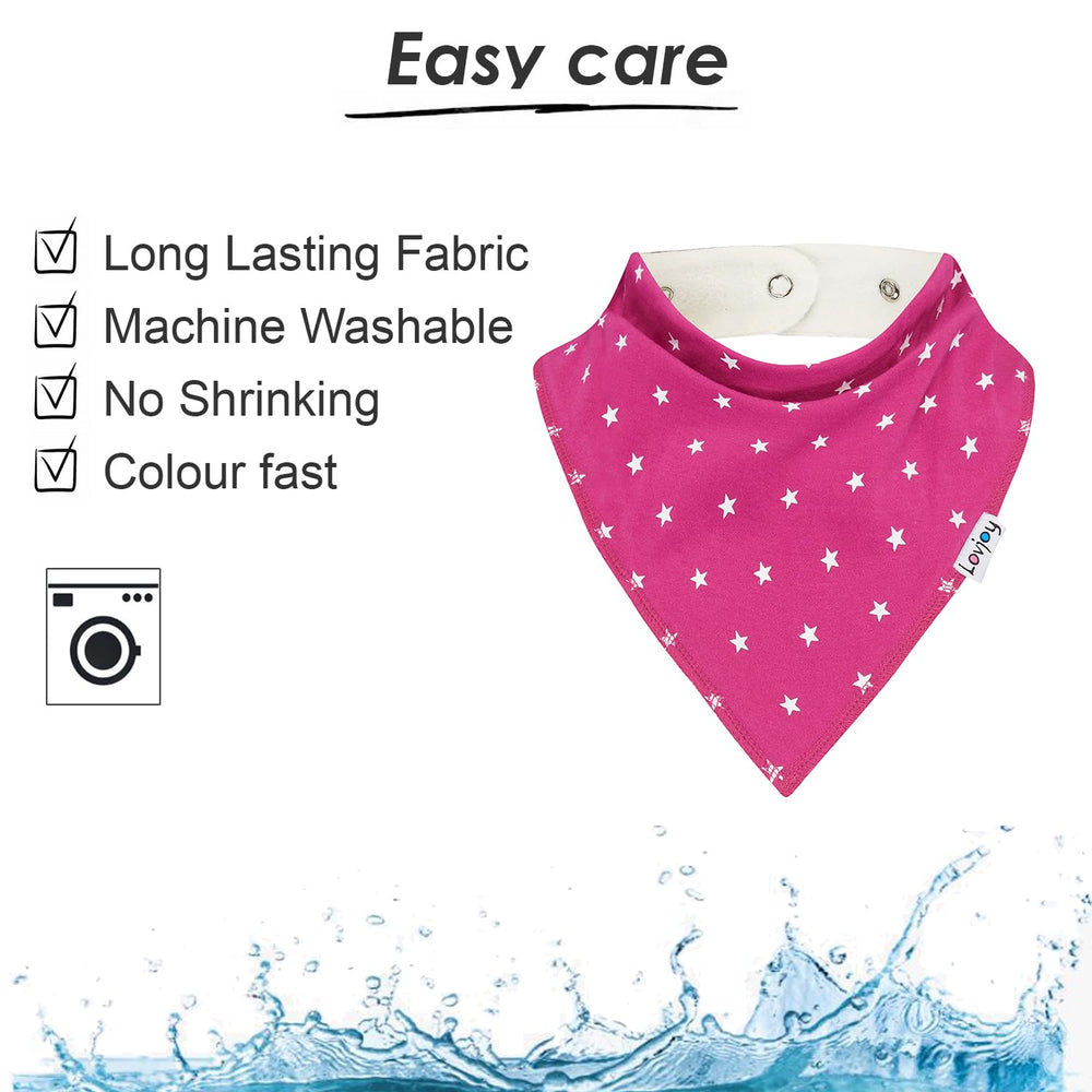 Lovjoy bib is machine washable and air dries for easy care.