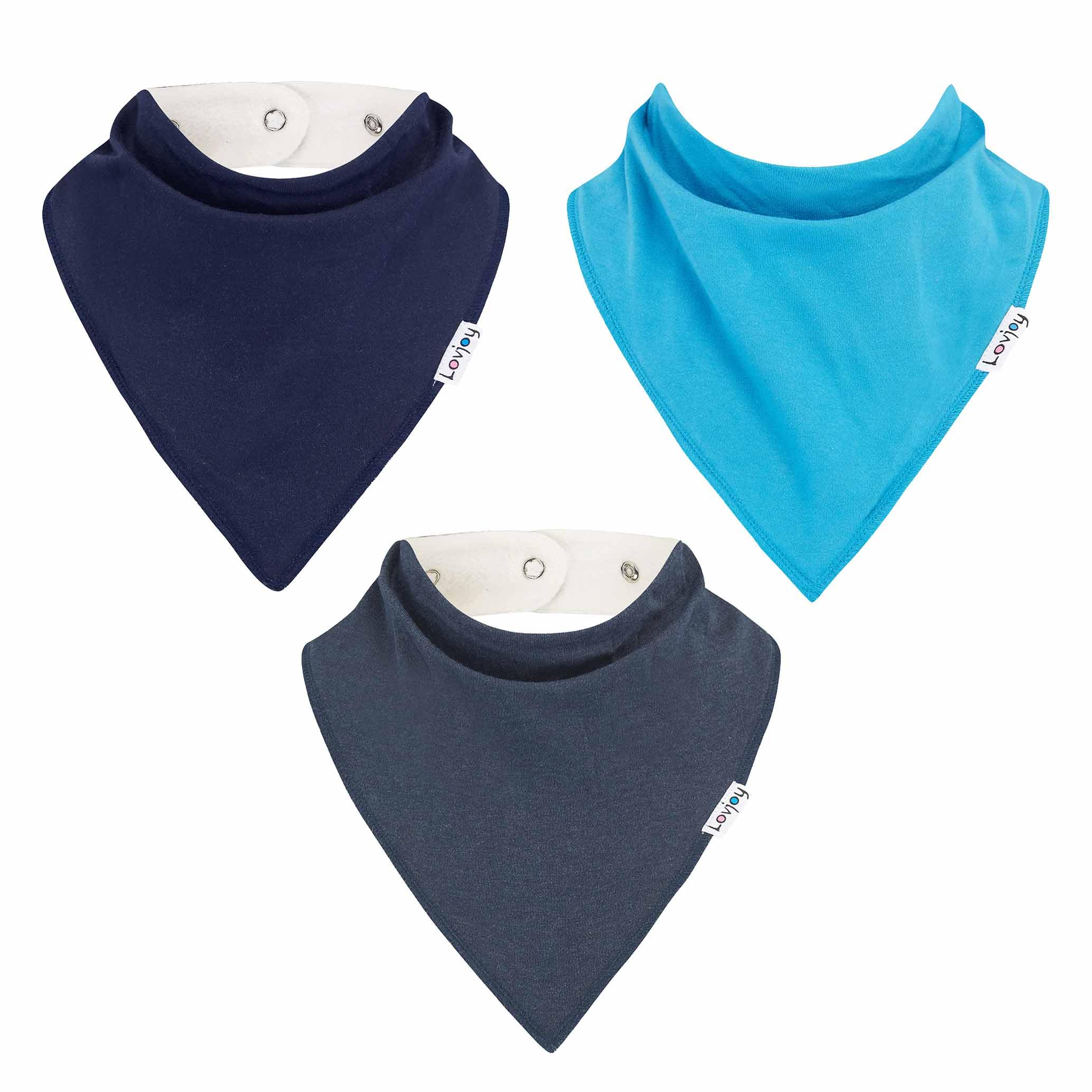 Lovjoy large bandana bibs front view with absorbent jersey front and stylish pattern