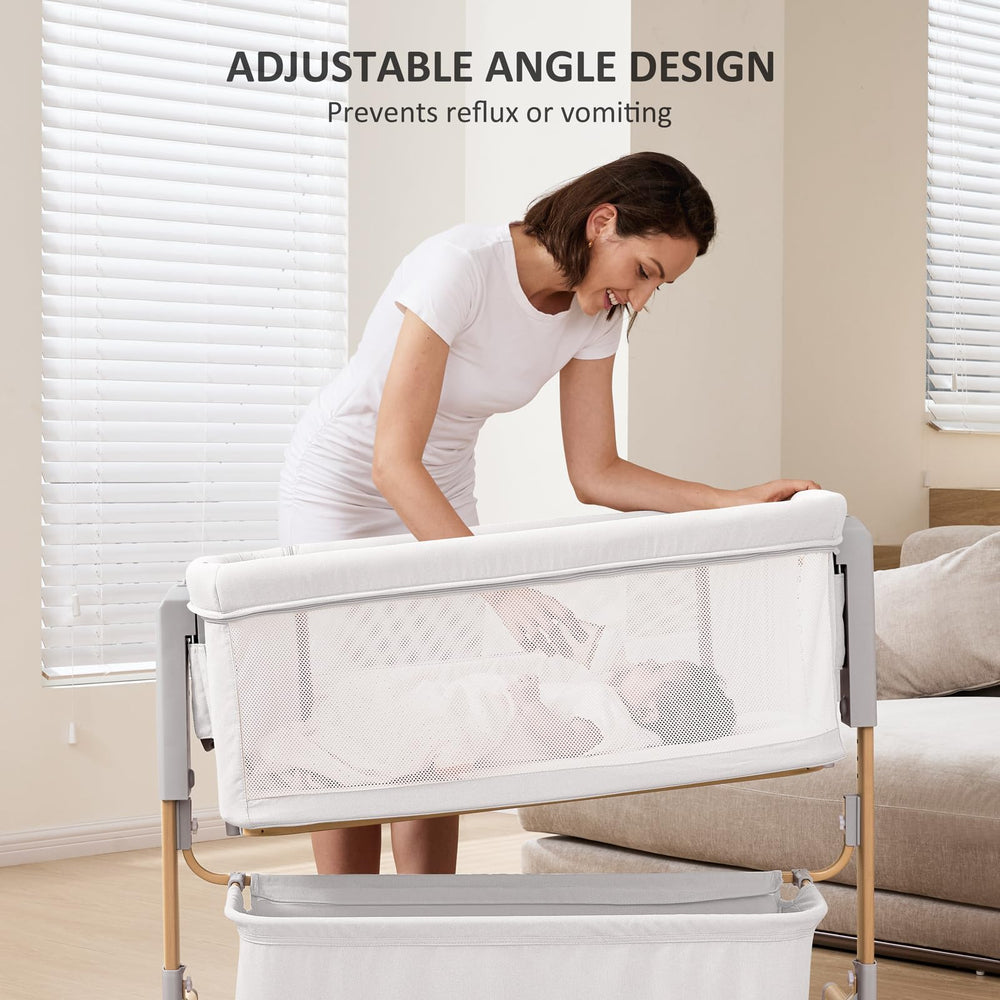 LovliTod Baby 3-in-1 Bassinet breathable mesh for airflow and comfort.