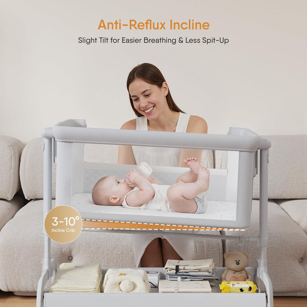 LovliTod Baby bassinet wheels and brakes enable smooth mobility and secure placement