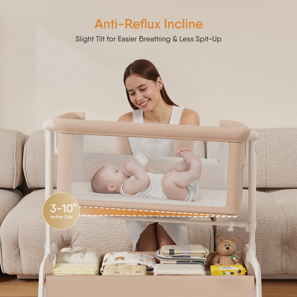 LovliTod Baby under-bassinet storage with wheels offers easy room-to-room versatility.
