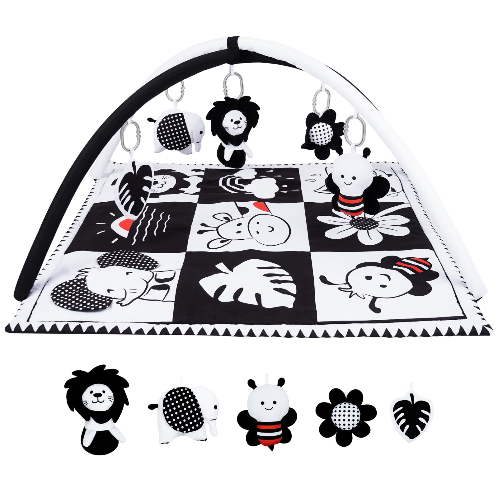 Lovvie & Joy baby play mat high-contrast pattern supports early visual focus.