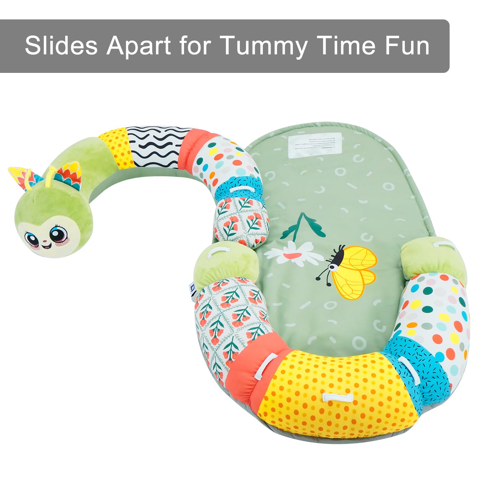 Lovvie & Joy caterpillar-elf-toy adds playful visual and tactile fun.