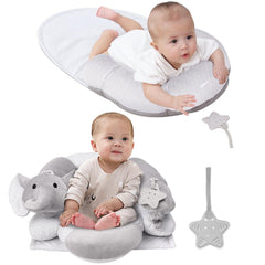 Lovvie & Joy detachable pillow playmat with cushions supports comfy tummy time.