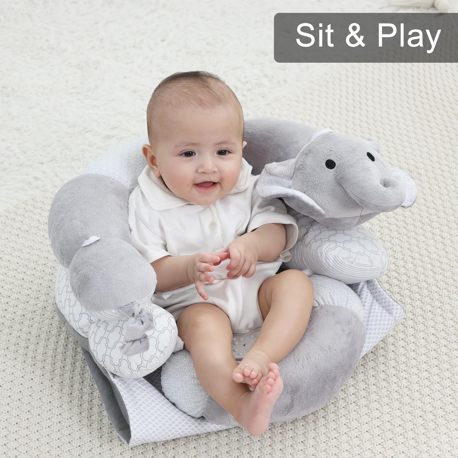 Lovvie & Joy foot pad provides stable grip for tiny feet during prone play.