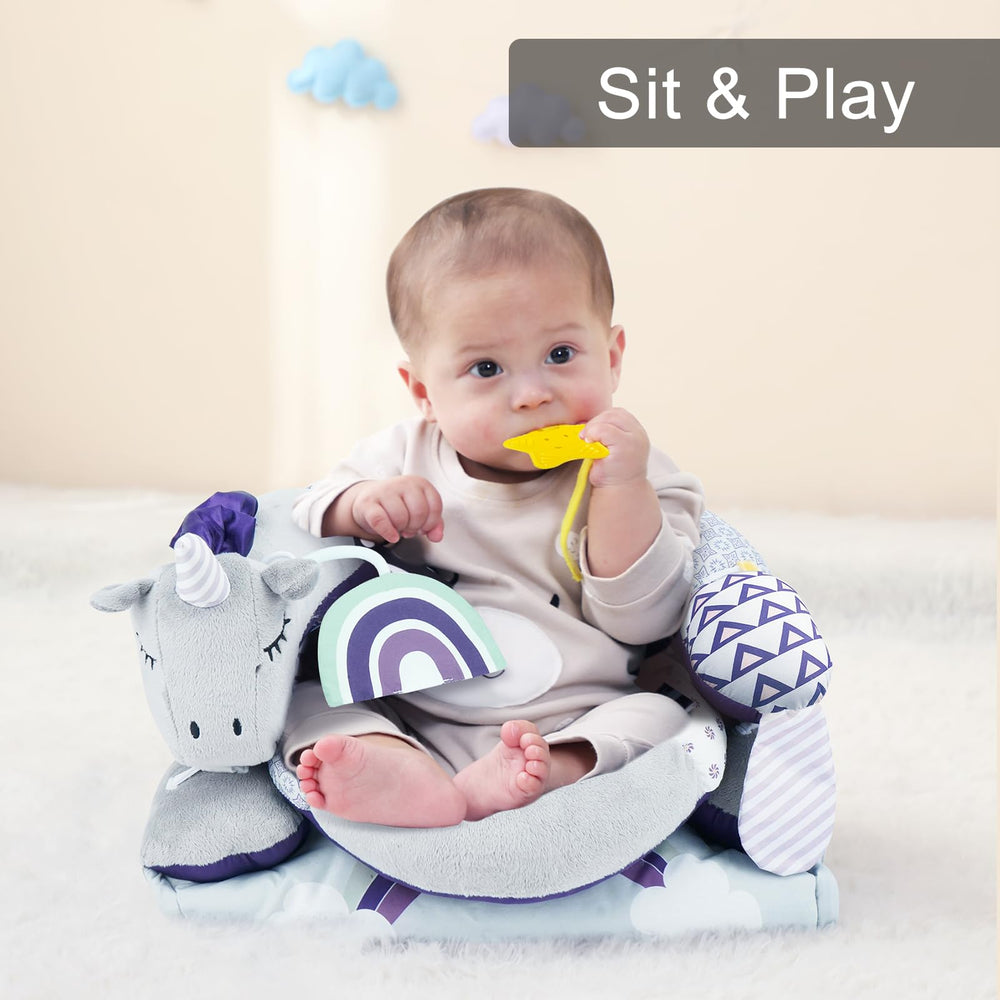Lovvie & Joy seated-support design helps sit-up play sessions securely.