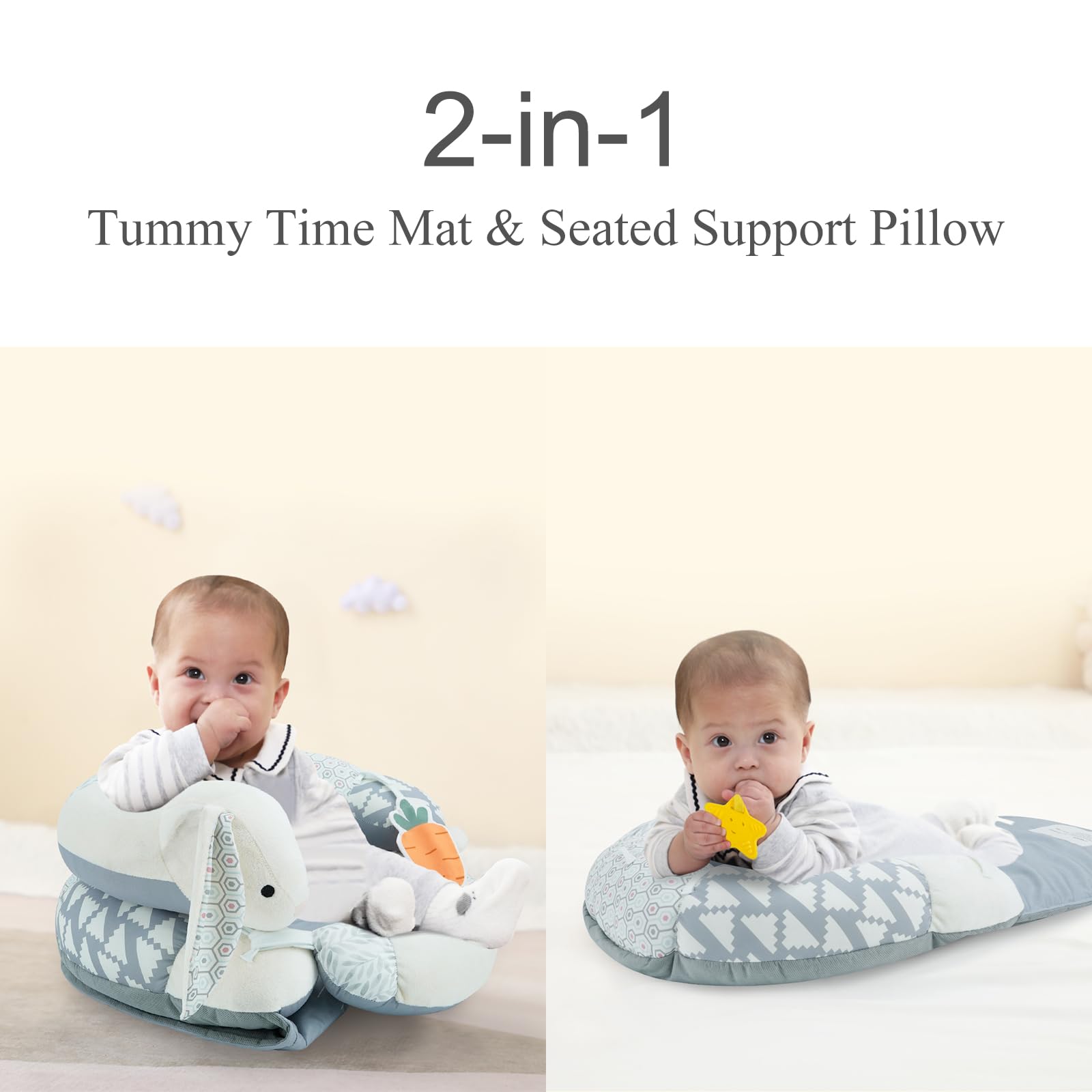 Lovvie & Joy upper cushion on the mat provides comfortable baby seating.