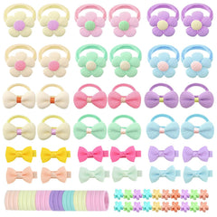 Lovyan flower hair ties close-up with soft colors for daily ponytails
