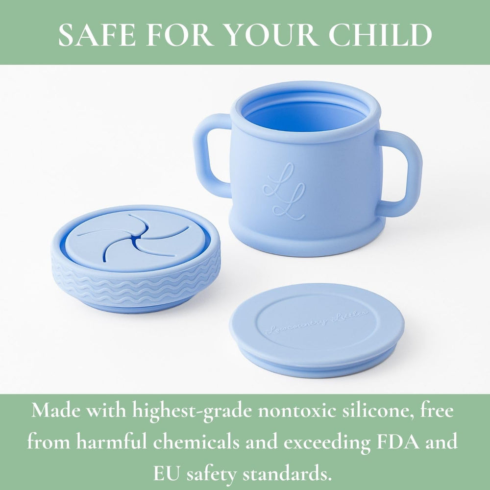 Lowcountry Littles Coastal Cup freshness lid storage feature keeps snacks airtight when not in use