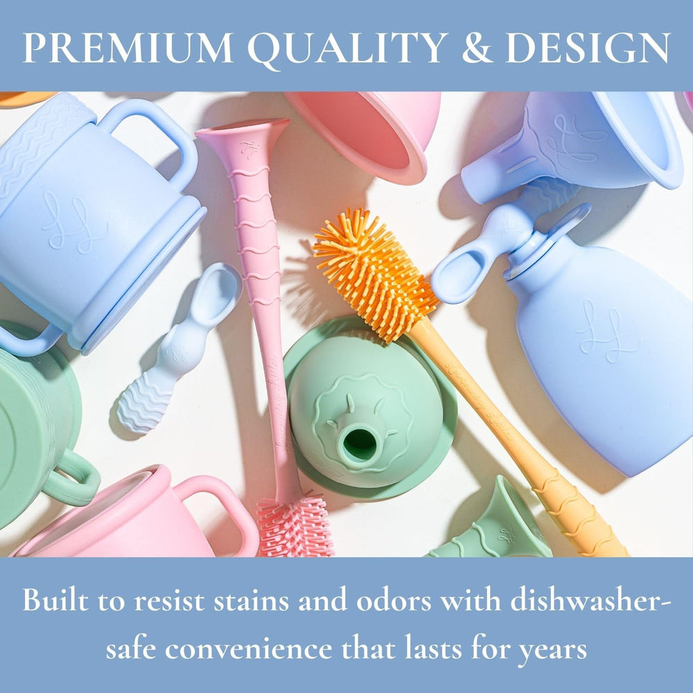 Lowcountry Littles Marsh Brush bristles enhance bottle cleaning for various items.