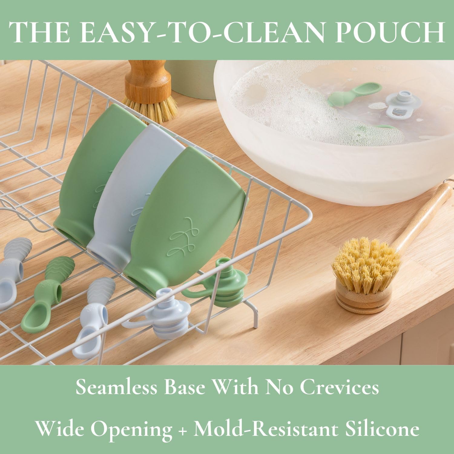 Lowcountry Littles Palmetto Pouch blue variant offers durable, reusable feeding solutions.