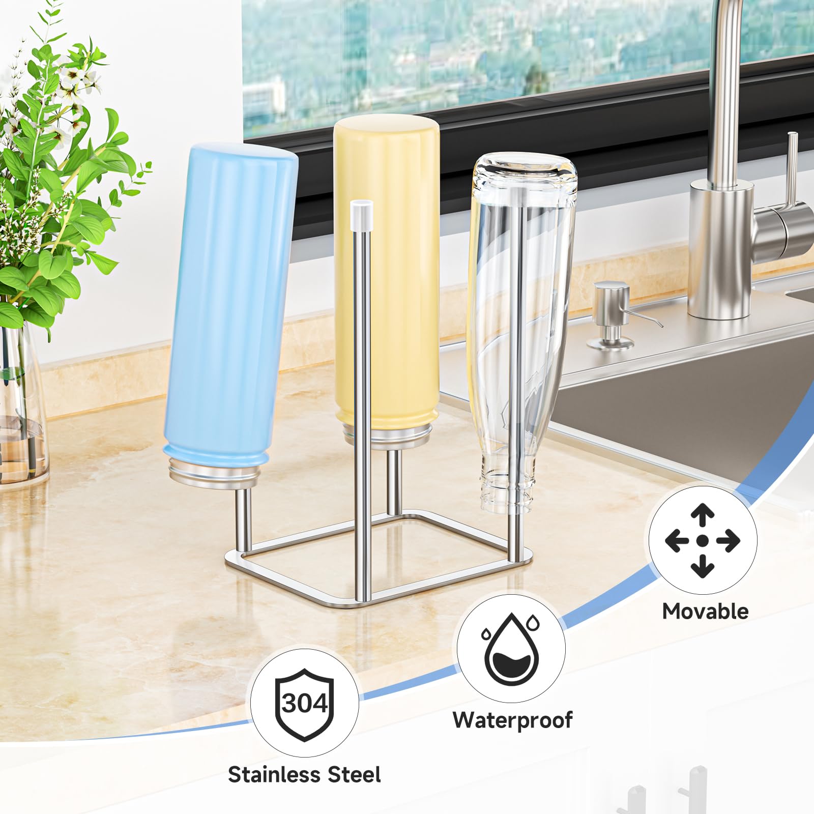 LOXSUN baby bottle drying rack with silicone tips protects bottles from scratches.