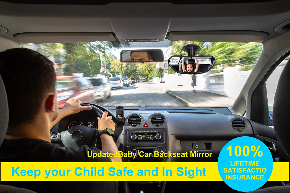 LoyaGour compact 5.9 x 2.2 inch size fits without blocking your original mirror.